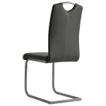 vidaXL Scaune de bucătărie consolă, 2 buc., gri, piele ecologică