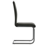 vidaXL Scaune de bucătărie cantilever, 4 buc., gri, piele ecologică
