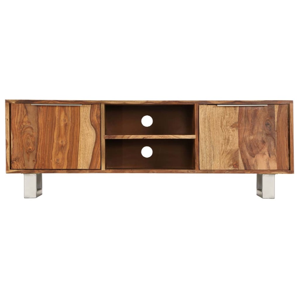 vidaXL Comodă TV, acacia masiv, finisaj culoarea mierii 118x30x40 cm