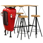 vidaXL Set bar 5 piese, lemn masiv de mango, 120x60x107 cm