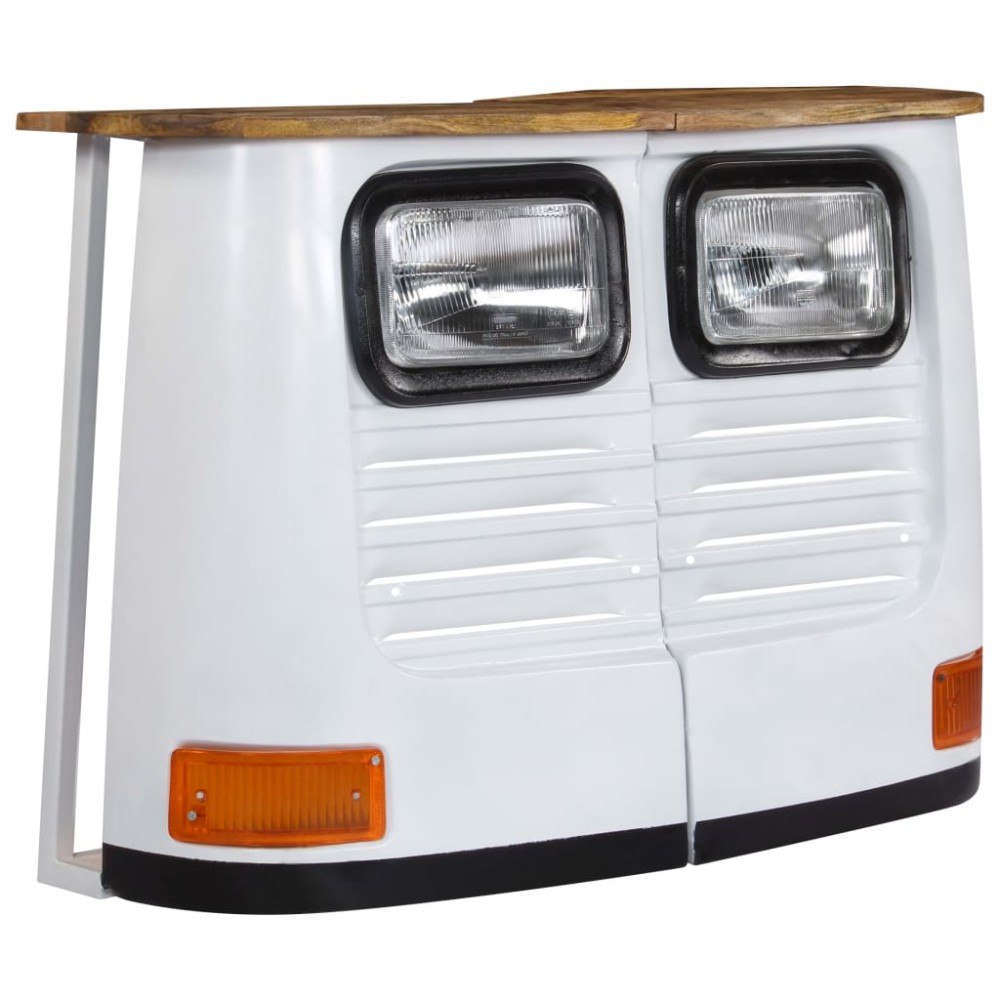 vidaXL Dulap tip camion, alb, lemn masiv de mango