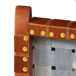 vidaXL Scaun pliant împletit, maro, piele naturală vidaXL Scaun pliant împletit, maro, piele naturală
