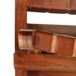 vidaXL Scaun pliant împletit, maro, piele naturală vidaXL Scaun pliant împletit, maro, piele naturală