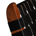 vidaXL Scaun pliant împletit, negru, piele naturală