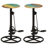vidaXL Scaune de bar, 2 buc., lemn masiv reciclat vidaXL Scaune de bar, 2 buc., lemn masiv reciclat