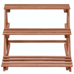vidaXL Stativ de plante cu 3 rafturi, lemn de cedru, 48x45x40 cm vidaXL Stativ de plante cu 3 rafturi, lemn de cedru, 48x45x40 cm