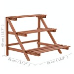 vidaXL Stativ de plante cu 3 rafturi, lemn de cedru, 48x45x40 cm vidaXL Stativ de plante cu 3 rafturi, lemn de cedru, 48x45x40 cm