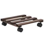vidaXL Suport cu role pentru plante, 4 buc., 25x25 cm, lemn de cedru vidaXL Suport cu role pentru plante, 4 buc., 25x25 cm, lemn de cedru