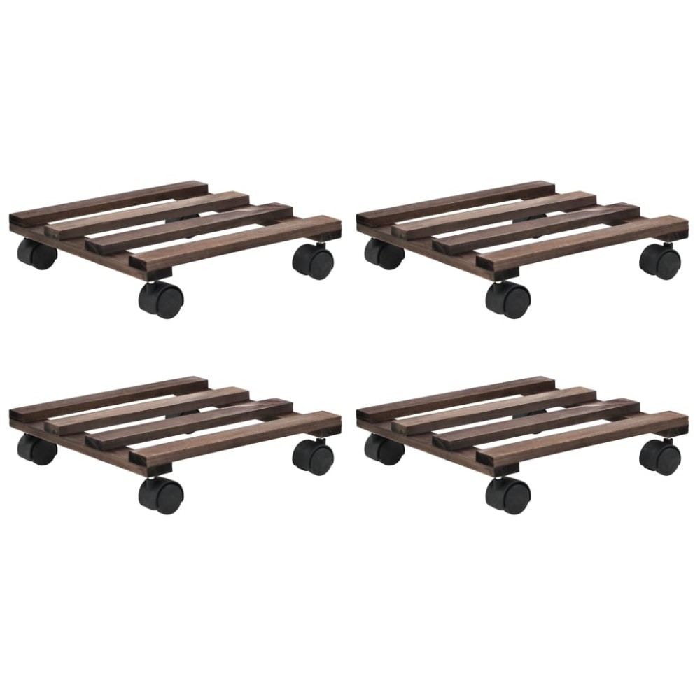 vidaXL Suport cu role pentru plante, 4 buc., 25x25 cm, lemn de cedru