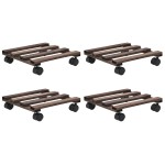vidaXL Suport cu role pentru plante, 4 buc., 25x25 cm, lemn de cedru vidaXL Suport cu role pentru plante, 4 buc., 25x25 cm, lemn de cedru