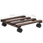 vidaXL Suport cu role pentru plante, 4 buc., 25x25 cm, lemn de cedru vidaXL Suport cu role pentru plante, 4 buc., 25x25 cm, lemn de cedru