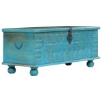 vidaXL Cufăr de depozitare, lemn masiv de mango, albastru 100x40x41 cm vidaXL Cufăr de depozitare, lemn masiv de mango, albastru 100x40x41 cm