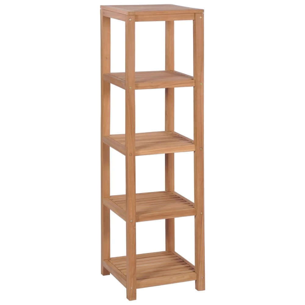 vidaXL Raft depozitare baie, 4 niveluri, 42x42x165 cm, lemn tec masiv
