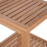 vidaXL Raft depozitare baie, 4 niveluri, 42x42x165 cm, lemn tec masiv vidaXL Raft depozitare baie, 4 niveluri, 42x42x165 cm, lemn tec masiv