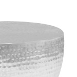 vidaXL Măsuță cafea, argintiu, 100x50x28 cm aluminiu bătut la ciocan