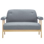 vidaXL Canapea cu 2 locuri, gri deschis, material textil vidaXL Canapea cu 2 locuri, gri deschis, material textil