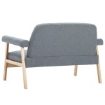 vidaXL Canapea cu 2 locuri, gri deschis, material textil vidaXL Canapea cu 2 locuri, gri deschis, material textil