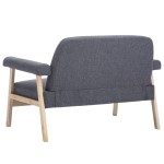 vidaXL Canapea cu 2 locuri, gri închis, material textil