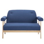 vidaXL Canapea cu 2 locuri, albastru, material textil vidaXL Canapea cu 2 locuri, albastru, material textil