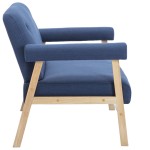 vidaXL Canapea cu 2 locuri, albastru, material textil vidaXL Canapea cu 2 locuri, albastru, material textil