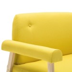 vidaXL Canapea cu 2 locuri, galben, material textil