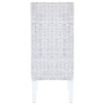 vidaXL Scaune bucătărie, 2 buc., maro deschis, ratan Kubu & lemn mahon