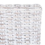 vidaXL Scaune bucătărie, 2 buc., maro deschis, ratan Kubu & lemn mahon