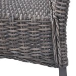 vidaXL Scaune de bucătărie, 2 buc., maro, ratan Kubu și lemn de mahon