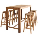 vidaXL Set masă și scaune de bar, 7 piese, lemn masiv de acacia vidaXL Set masă și scaune de bar, 7 piese, lemn masiv de acacia
