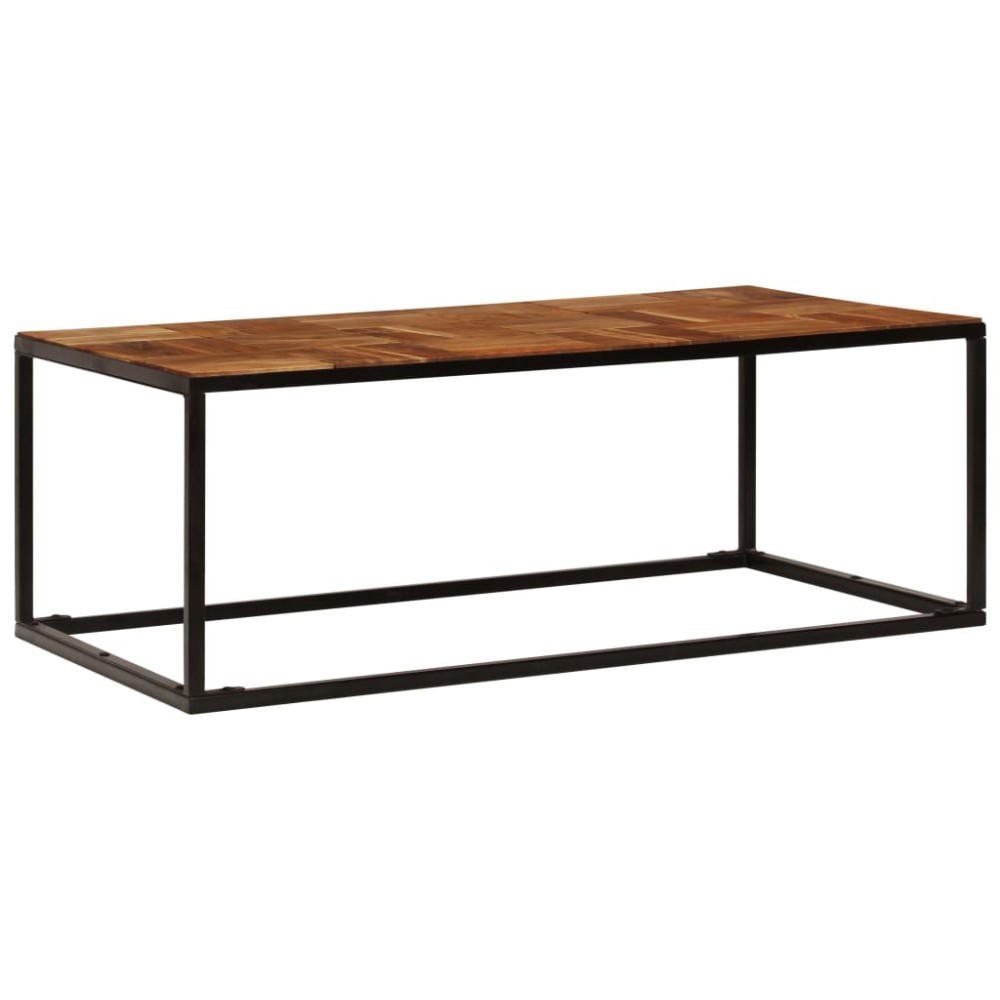 vidaXL Măsuță de cafea, 110 x 60 x 40 cm, lemn masiv de acacia și oțel