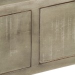 vidaXL Masă consolă, gri, 110x35x76 cm, lemn masiv mango & alamă