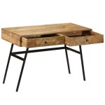 vidaXL Birou de scris cu sertare, 110x50x76 cm, lemn masiv de mango