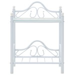vidaXL Noptiere, 2 buc., alb, 45x30,5x60 cm, oțel și sticlă securizată
