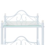 vidaXL Noptiere, 2 buc., alb, 45x30,5x60 cm, oțel și sticlă securizată