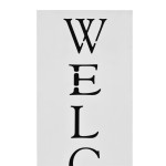 vidaXL Suport pentru umbrelă Welcome, oțel, alb