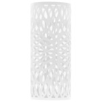 vidaXL Suport pentru umbrelă, model frunze, oțel, alb