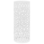 vidaXL Suport pentru umbrelă, model frunze, oțel, alb