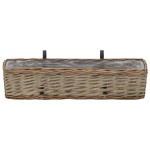 vidaXL Jardinieră de balcon, 2 buc., 60 cm, răchită cu căptușeală PE