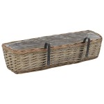 vidaXL Jardinieră de balcon, 2 buc., 60 cm, răchită cu căptușeală PE