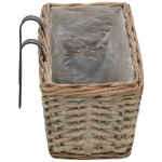 vidaXL Jardinieră de balcon, 2 buc., 60 cm, răchită cu căptușeală PE