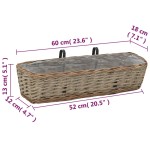 vidaXL Jardinieră de balcon, 2 buc., 60 cm, răchită cu căptușeală PE