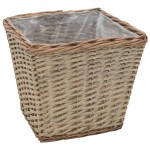 vidaXL Strat înălțat, 3 buc., răchită cu căptușeală PE vidaXL Strat înălțat, 3 buc., răchită cu căptușeală PE