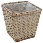 vidaXL Strat înălțat, 3 buc., răchită cu căptușeală PE vidaXL Strat înălțat, 3 buc., răchită cu căptușeală PE