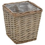 vidaXL Strat înălțat, 3 buc., răchită cu căptușeală PE vidaXL Strat înălțat, 3 buc., răchită cu căptușeală PE