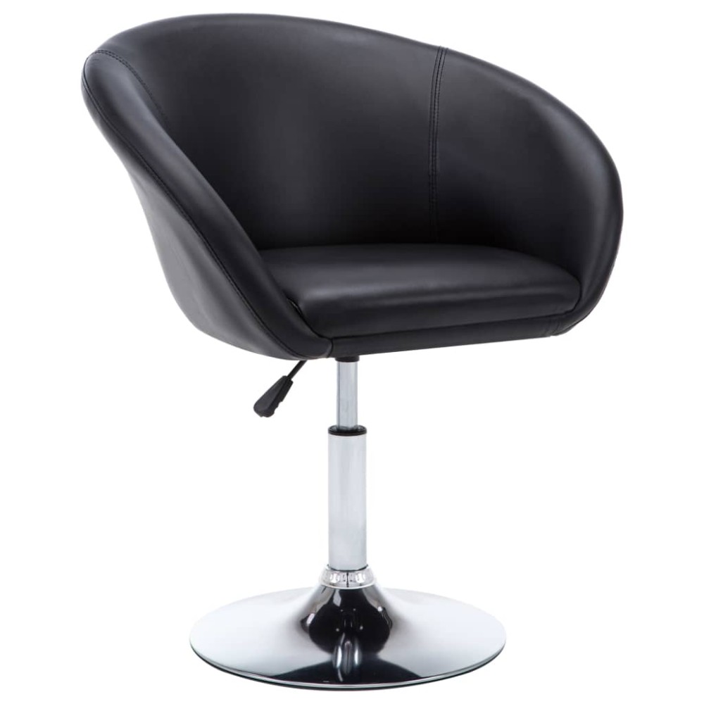 vidaXL Scaune de bucătărie pivotante, 2 buc., negru, piele ecologică