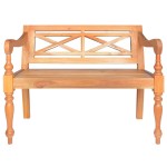 vidaXL Bancă Batavia, maro deschis, 98 cm, lemn masiv mahon vidaXL Bancă Batavia, maro deschis, 98 cm, lemn masiv mahon