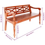 vidaXL Bancă Batavia, maro închis, 136 cm, lemn masiv mahon vidaXL Bancă Batavia, maro închis, 136 cm, lemn masiv mahon