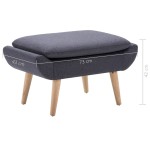 vidaXL Taburet, tapițerie din material textil, 73x43x42 cm, gri închis vidaXL Taburet, tapițerie din material textil, 73x43x42 cm, gri închis