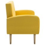 vidaXL Canapea de 3 persoane, material textil, galben