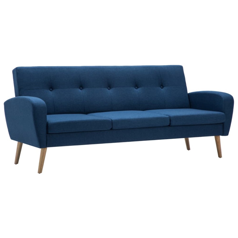 vidaXL Canapea de 3 persoane, material textil, albastru